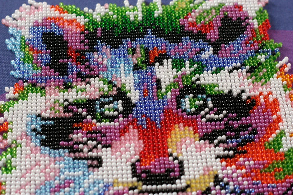 Bead Embroidery Kit Main Bead Embroidery Kit Raccoons