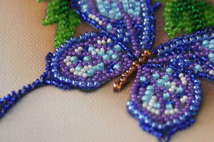 Photo Frame Bead Embroidery Kit Photo frame kit for bead embroidery Photo frame kit for bead embroidery "Blue batterfly"