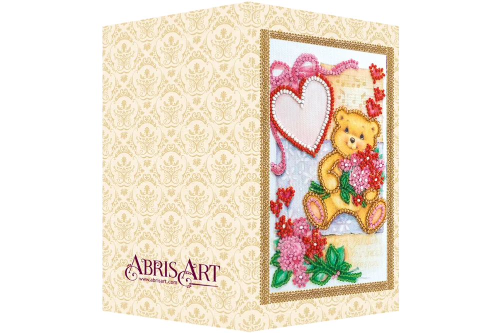 Postcards Bead Embroidery Kit Postcard Bead embroidery kit Teddy bear