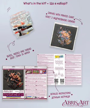 Bead Embroidery Kit Mid-sized bead embroidery kit Flower of the night