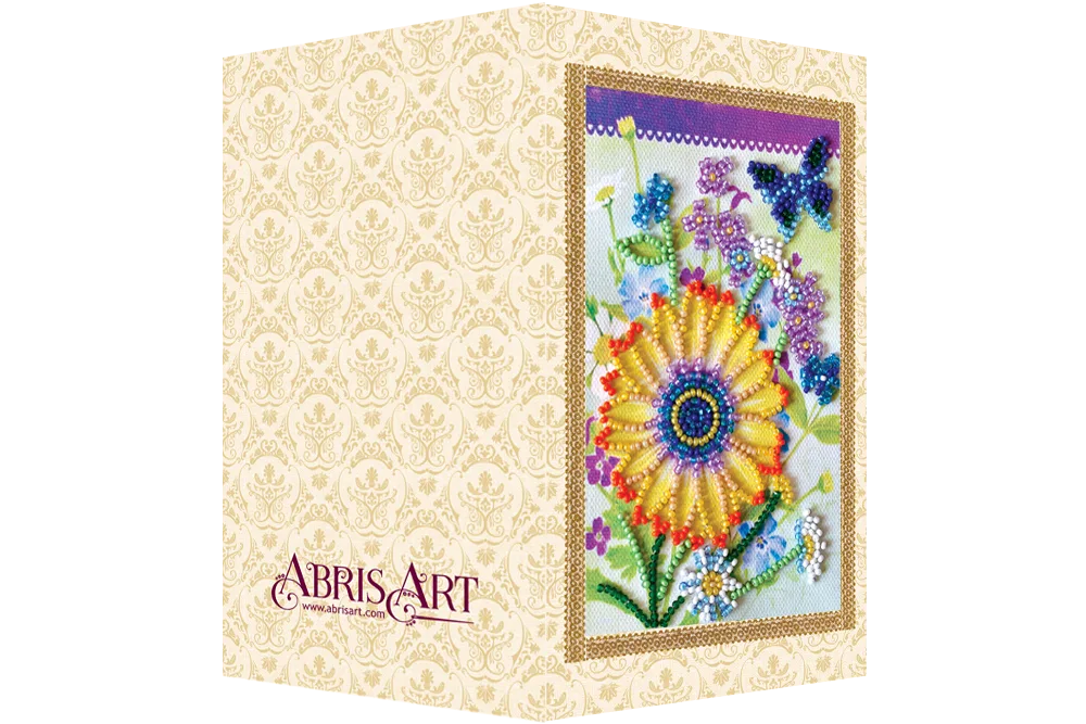Postcards Bead Embroidery Kit Postcard bead embroidery kits Festive bunch of flowers