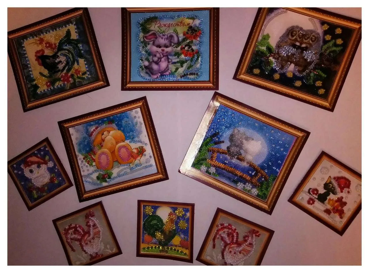 Magnets Bead Embroidery Kit Mini Magnets Bead embroidery kit Gold crest