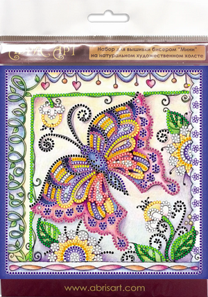 Bead Embroidery Kit Mini Bead embroidery kit Butterfly in flowers