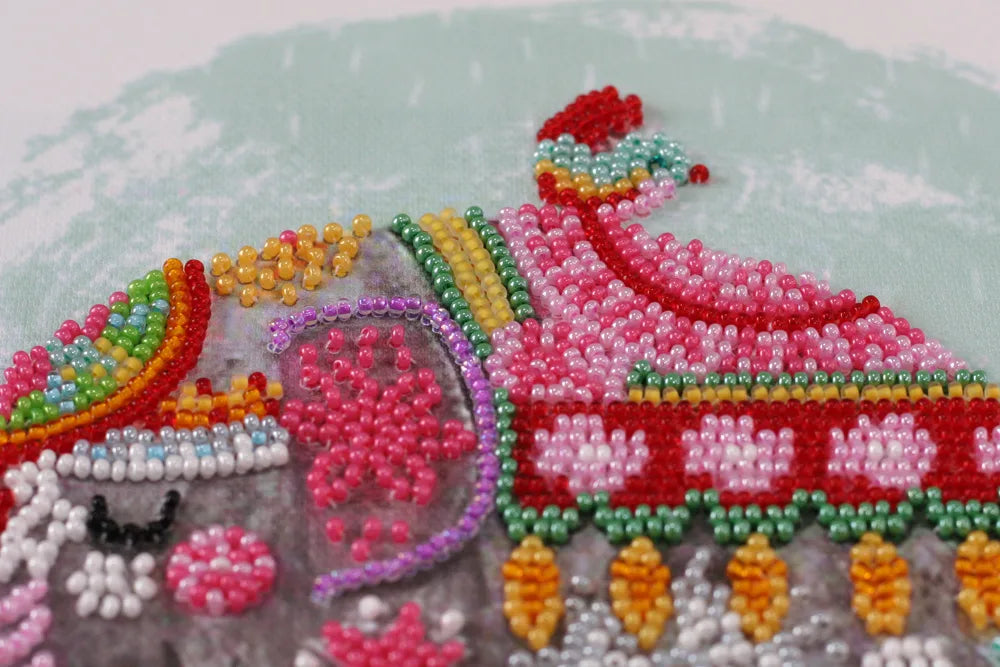 Bead Embroidery Kit Main Bead Embroidery Kit Three elephants for happiness