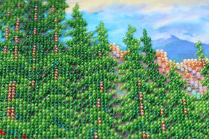 Bead Embroidery Kit Main Bead Embroidery Kit Mountain landscape
