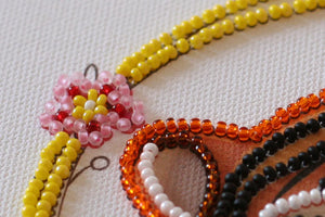 Bead Embroidery Kit Mini Bead embroidery kit Cheerful tiger