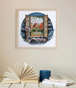 Cross Stitch Kit Cross-stitch kits Tea party by the window