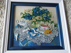 Bead Embroidery Kit Main Bead Embroidery Kit Forget-me-nots