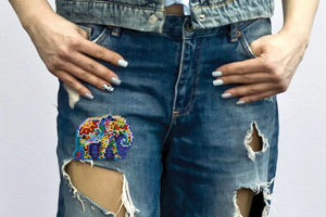 Bead Embroidery Kit On Clothes Decoration Elephant