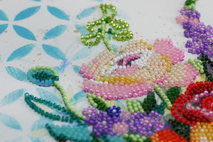 Bead Embroidery Kit Mid-sized bead embroidery kit Blooming flowers