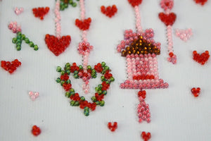 Postcards Bead Embroidery Kit Postcard-envelope for microbead embroidery Wedding tinsel