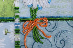 Postcards Bead Embroidery Kit Postcard-envelope for microbead embroidery Chamomile