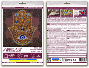 Bead Embroidery Kit Mid-sized bead embroidery kit Golden Hamsa