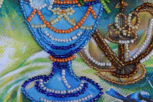 Postcards Bead Embroidery Kit Postcard-envelope for microbead embroidery Snowdrops