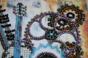 Postcards Bead Embroidery Kit Postcard-envelope for microbead embroidery Guitar