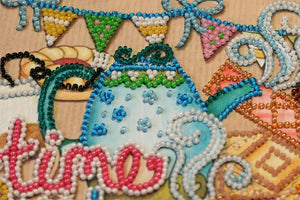 Bead Embroidery Kit Mid-sized bead embroidery kit Crazy tea party