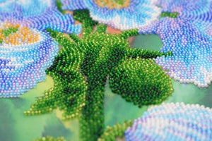 Bead Embroidery Kit Main Bead Embroidery Kit Blue Poppies