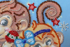 Bead Embroidery Kit Mini Bead embroidery kit Cheer monkeys