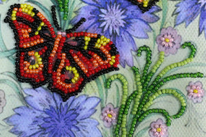 Postcards Bead Embroidery Kit Postcard-envelope for microbead embroidery Three moths