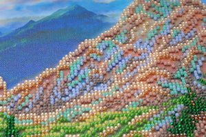 Bead Embroidery Kit Main Bead Embroidery Kit Mountain landscape