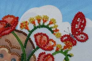 Bead Embroidery Kit Mini Bead embroidery kit Poppies bunch