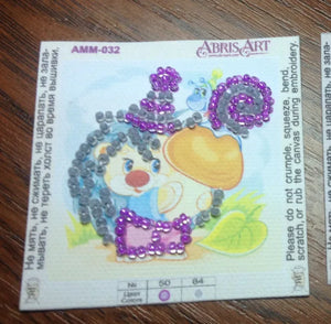 Magnets Bead Embroidery Kit Mini Magnets Bead embroidery kit Hedgehog with mushroom