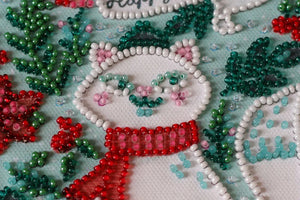 Bead Embroidery Kit Mini Bead embroidery kit Kitty in a scarf