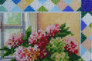 Bead Embroidery Kit Main bead embroidery kits Hydrangea at window