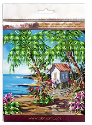 Bead Embroidery Kit Mini Bead embroidery kit Hut by the sea