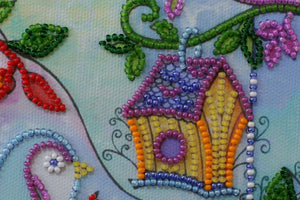 Bead Embroidery Kit Mini Bead embroidery kit Spring for birds