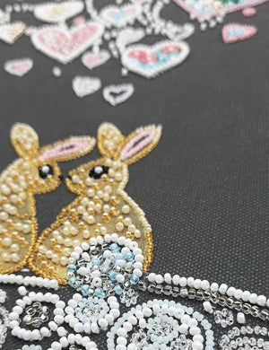 Bead Embroidery Kit Main Bead Embroidery Kit Rabbits in love