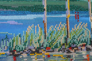 Bead Embroidery Kit Fire in sky blue - 3
