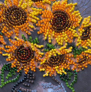 Bead Embroidery Kit Mini Bead embroidery kit Homely sunflowers