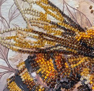 Bead Embroidery Kit Mid-sized bead embroidery kit Golden honey (Animals and birds)