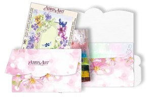 Postcards Bead Embroidery Kit Postcard-envelope for microbead embroidery Dragonfly and Butterfly