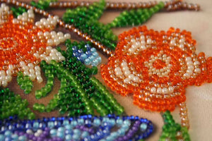 Photo Frame Bead Embroidery Kit Photo frame kit for bead embroidery Photo frame kit for bead embroidery "Blue batterfly"