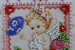 Postcards Bead Embroidery Kit Postcard Bead embroidery kit Gentle angel