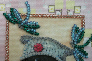 Postcards Bead Embroidery Kit Postcard bead embroidery kits Teddy bear and dragonfly