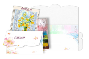 Postcards Bead Embroidery Kit Postcard-envelope for microbead embroidery Still Life with a Fan