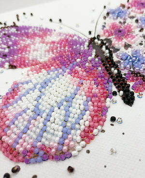 Bead Embroidery Kit Mini Bead embroidery kit Pink wings