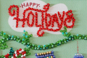 Postcards Bead Embroidery Kit Keychain cross-stitch kit Happy New Year