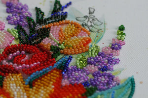 Bead Embroidery Kit Mid-sized bead embroidery kit Blooming flowers