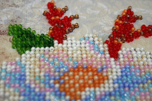 Bead Embroidery Kit Mini Bead embroidery kit White flower