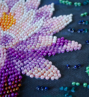 Bead Embroidery Kit Mini Bead embroidery kit Water lily