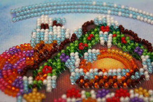 Bead Embroidery Kit Mini Bead embroidery kit Gingerbread house