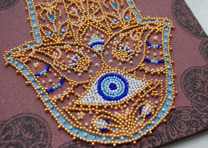 Bead Embroidery Kit Mid-sized bead embroidery kit Golden Hamsa