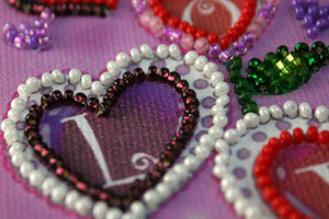 Pennant Bead Embroidery Kit Pennant-kit Bead Embroidery Flowers of love