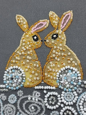 Bead Embroidery Kit Main Bead Embroidery Kit Rabbits in love