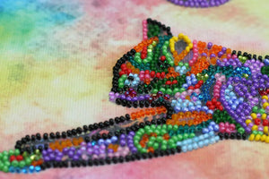 Bead Embroidery Kit Mid-sized bead embroidery kit Playful kitten
