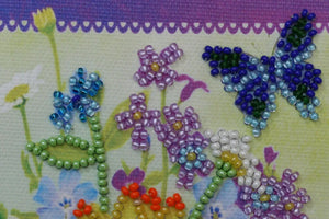 Postcards Bead Embroidery Kit Postcard bead embroidery kits Festive bunch of flowers